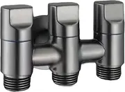 3 Way Angle Valve, 1 in 3 Out Angle Valve Multi-Function Switching Valves Pipe Three Way Valve for Bathroom, Toilet, Washroom (Black)