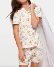 NEW PETER ALEXANDER PJ SET WINNIE THE POOH TOP & SHORTS JNR GIRLS 6 RRP$59.95