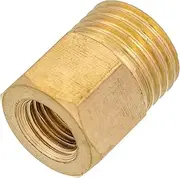 HALLMERS 1/4" BSP Male to M8 x 1.0mm Female Brass Pipe Reducer Fitting Connector Thread Plumbing Hose, Hex Head Threaded Tubing Adapter Coupler, Used to Connect Lines for Air, Water, Fuel and Gas
