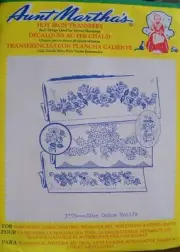 Aunt Martha's 3759 BLUE ONION Motifs Jacobean Floral Embroidery Transfer Pattern