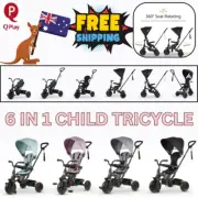 6In1 Baby Tricycle Bike Folding Trike Kids Stroller Removable Canopy Ride-On Toy