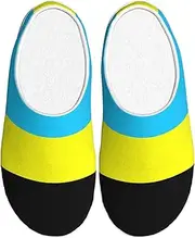 [EdWal] Flag of the Sultanate of Burongan print Winter Warm Slippers Indoor Anti-skid Plush Slippers Relaxing at Home for Women Men