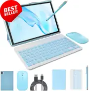 10" Android 14 Tablet 2-In-1 W/ Keyboard Mouse Stylus 8GB+64GB 1TB Expandable