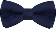 [ARZER] Polka Dot Bowtie for Kids, Pre-Tied Bow Tie Bow Tie with White Spots & Adjustable Buckle & Strap, Formal Neck Bowtie Tux Bowtie for Party Wedding Ball Banquet for Boys & Girls, Dark Navy, s