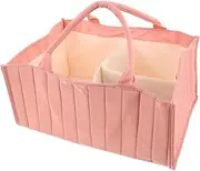 ibasenice Diaper Bag Diapers Storage Basket Stroller Hanging Bags Crib Storage Bag Stuff for Bedside Organizer Diaoer Bag Diaper Caddy Basket Pink Cotton