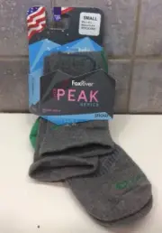 New Fox River Womens Peak Series PRIMALOFT Gray Over The Calf Ski Socks-SZ Small