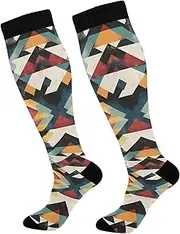 [AIXIWAWA] Sports Socks-Aztec Pattern 1 Pair for Women Men, Knee High Long Socks for Athletic Casual, Multicolor