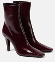 [Saint Laurent] Saint Laurent Jill 95 leather ankle boots AU 9 burgundy