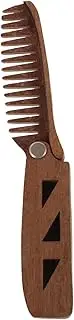 Minkissy Folding Beard Comb for Men Natural Wooden Hair Comb with Wide Teeth for Styling and Care
