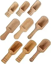 Ciieeo 9 Pcs Mini Wooden Salt Spoons Small Practical Teaspoons for Sugar Coffee and Tea Easy to Clean for Outdoor Activities