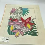 Hand Painted Needlepoint Pattern Canvas Parrot S&S Needlepoint Jeanette