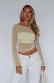 True To Form Long Sleeve Top Lemon
