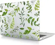 Laptop Hard Shell Case Compatible with New MacBook Pro 16 inch with Touch ID 2021/2023 Release Model A2485 M1/A2780 M2, Color Printing Plastic Protective Hard Shell Case Cover, Green Leaves