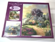 THOMAS KINKADE Painter of Light "A New Day Dawning" 3-in-1 Jigsaw Puzzle Sealed