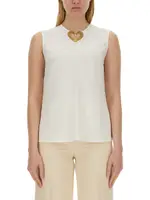 [Moschino] Moschino-Blouse With Heart Applique-Donna 42