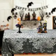 Halloween Tablecloth - Spooky Design with Ghosts and Pumpkins - Durable and Easy to Clean - Perfect for Halloween Parties and Festive Decor - Ideal for Dining