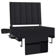Padded Folding Stadium Seat with Back Support Cup Holder Black - 1pcs