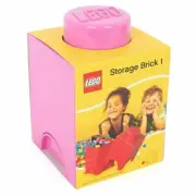 LEGO STORAGE BRICK PINK - 12.5cm x 12.5cm x 18cm - 1x1 BRICK STUD/KNOB NEW RARE