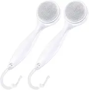 2 Pack Silicone Manual Facial Cleansing Brush, Skin Friendly Waterproof Face Cleaning Scrubber Exfoliator Cleanser for Blackheads Whiteheads Makeup Residues Removal (White, One size)