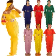 African Women Long Maxi Dress Party Abaya Kaftan Scarf Dashiki Evening Gown