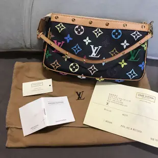 《已售出》LV 黑彩 村上隆 絕版麻將包 腋下包 晚宴包 Louis Vuitton