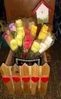WOODEN PICKET HEART FENCE WITH BIRDHOUSE WITH HANDMADE ROSES VALENTINE