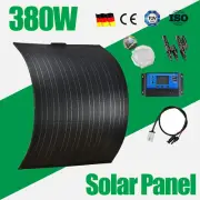 380W 12V Flexible Solar Panel Kit Mono Waterproof Caravan Camping Power Battery