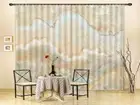 Soft Cotton Like Cloud 3D Curtains Blockout Photo Printing Curtains Drape Fabric