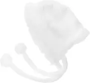 [TINEASUR] Plush Fox Ears Hat Women's Wool Beanie Ponytail Hole Warm Skull Cap for Women Teen Girls White