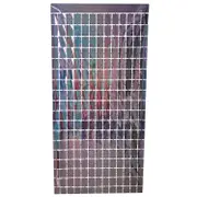 Laser Glitter Square Foil Fringe Curtain - Black