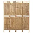 vidaXL 4-Panel Room Divider Bamboo 160x180 cm HEE