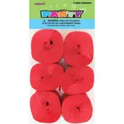 Red Crepe Streamers (Pack of 6)