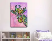 Colour Giraffe Abstract Canvas Prints