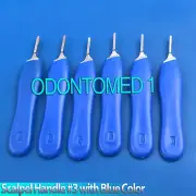 6 Scalpel Handle #3 with Blue Color Surgical Instruments