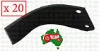 20x LH Rotary Hoe Speed Blade Fits for Howard 205mm 130mm Hole Diameter 1/2"