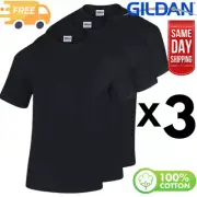 Gildan Black T shirt 3 Packs High Quality 100% Cotton Plain Blank Basic for Men