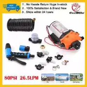 80PSI Deck Washdown Pump Kit for Boat Caravan Camping Wash Gun + Hose12V 26.5LPM