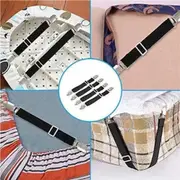 4x Suspender Grippers Mattress Holder Bed Sheet Fastener Clips Sheet Straps