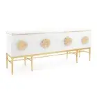 John-Richard Elegant Moder Sideboard Beluga Ash Veneer, Pearlized Resin Handles