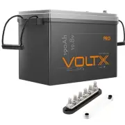 1* VoltX 12V 190Ah Lithium Battery LiFePO4 1* 6 GANG 300A M8 Bus Bar 12V Black