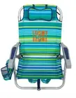 Tommy Bahama Backpack Cooler Chair Storage Pockets Beach Camping Green Stripes