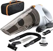 Portable Car Vacuum Cleaner: High Power Corded Handheld Vacuum w/ 16 Foot Cable - 12V - Best Car & Auto Accessories Kit for Detailing and Cleaning Car Interior White