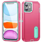 MCC Shockproof iPhone 12 Case Cover Heavy Duty with Stand Apple iPhone12 [Magenta+Light Blue]