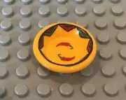 LEGO Bright Yellow Mexican Food Plate with Chili Pattern
