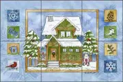 Lodge Art Tile Backsplash Sara Mullen Cabin Ceramic Mural SM062