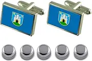 [Select Gifts] Shirt Dress Studs Zagreb City Croatia Flag Cufflinks