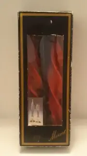 Vintage Mozart Candles Spiral Handmade Montanna Red New In Original Box