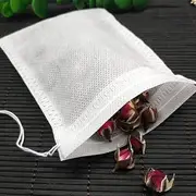 100Pcs White Disposable Tea Filter Bags Empty Cotton Drawstring Seal Filter Tea Bags Empty Tea Bags for Loose Leaf Tea 5cm