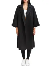 [Belle & Bloom] Stay Wild Black Wool Oversized Coat