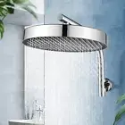 ACA Chrome 13'' Round Plastic Shower Head Gooseneck Wall Arm Set WELS Watermark